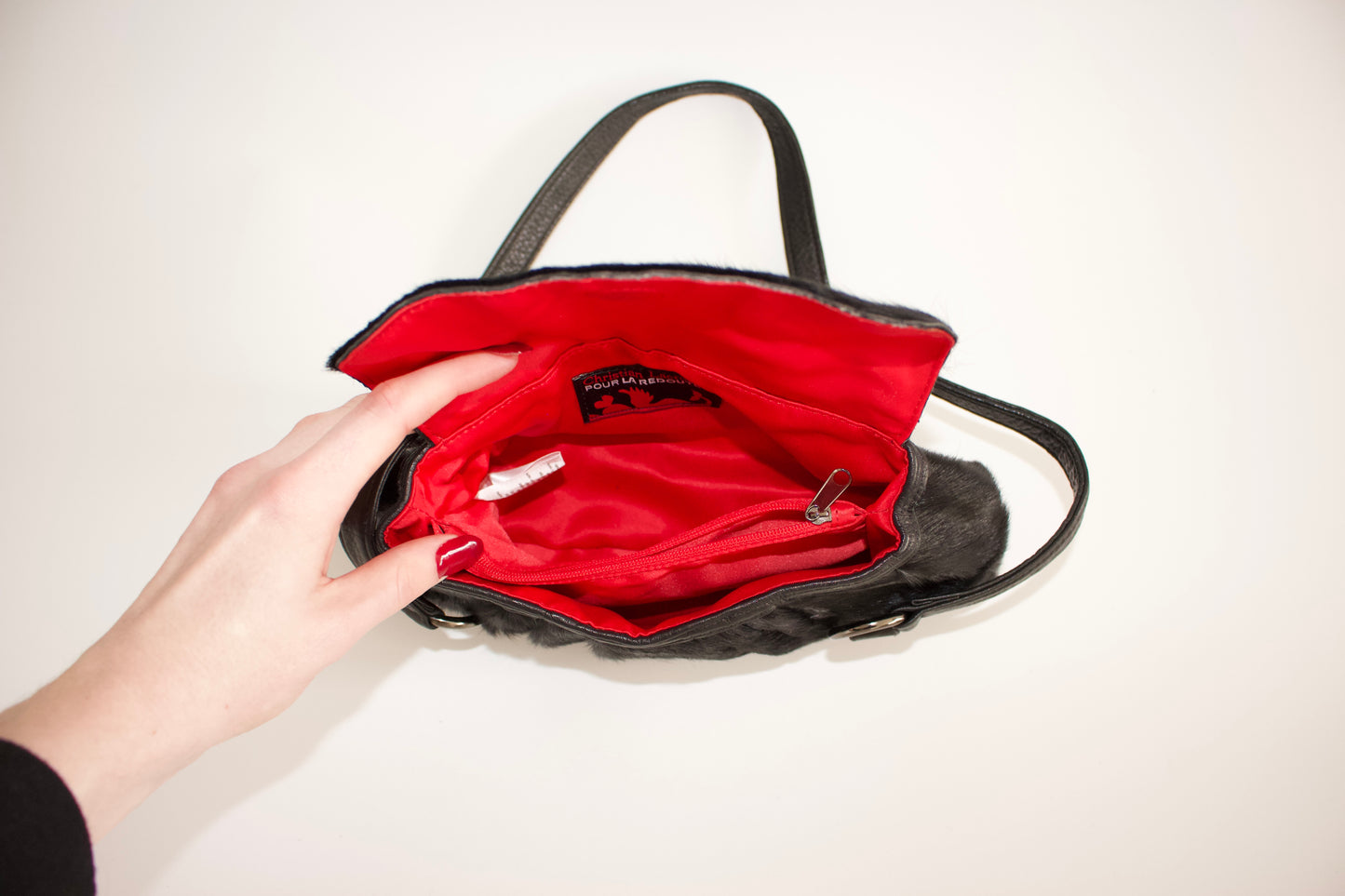 Chrisian Lacroix black fur bag