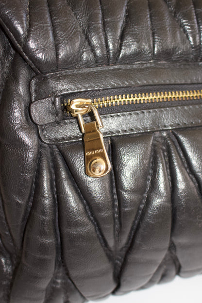 Miu Miu black matelassé crossbody