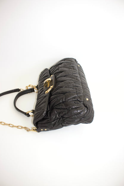 Miu Miu black matelassé crossbody
