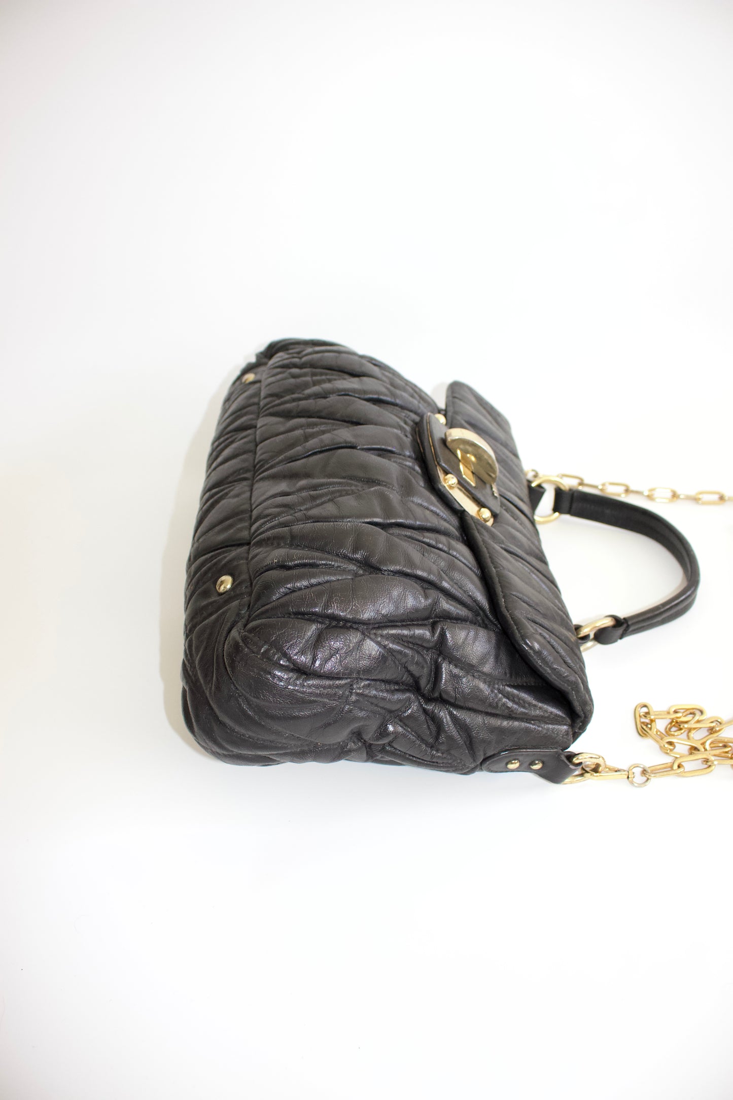 Miu Miu black matelassé crossbody