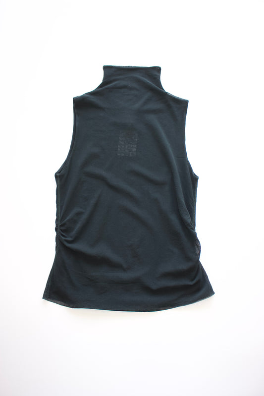 Jean Paul Gaultier Soleil dark green mesh top