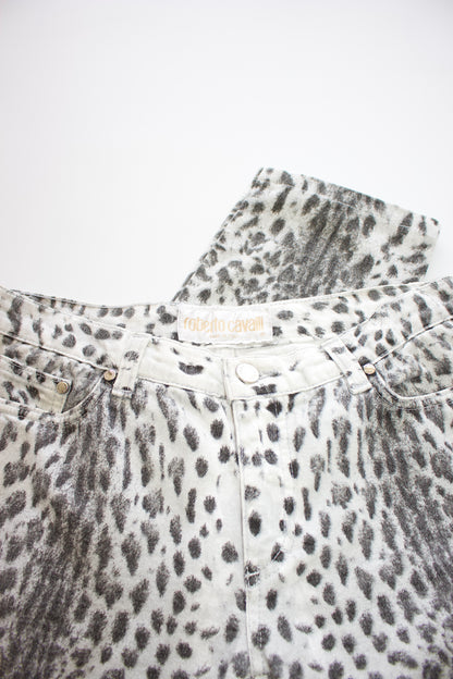 Roberto Cavalli cheetah print jeans