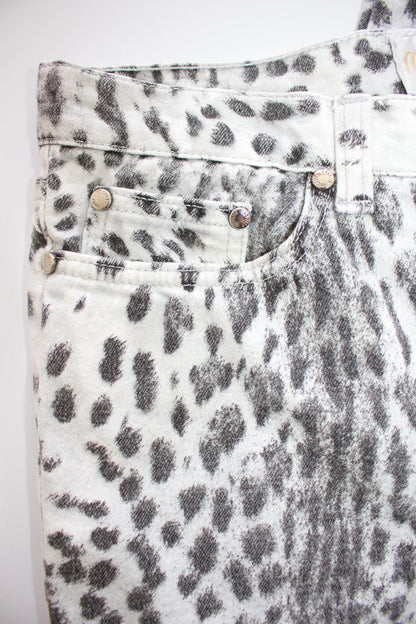 Roberto Cavalli cheetah print jeans