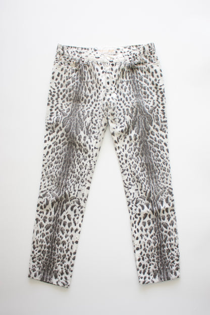Roberto Cavalli cheetah print jeans