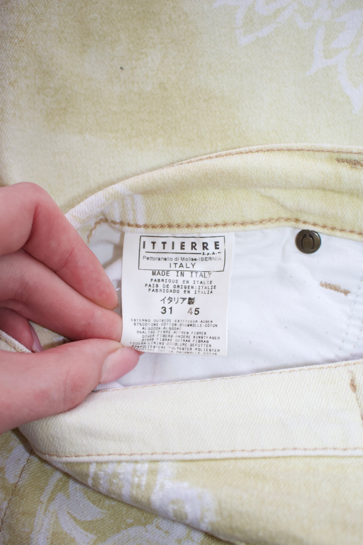 Roberto Cavalli 2000s cream paisley print jeans