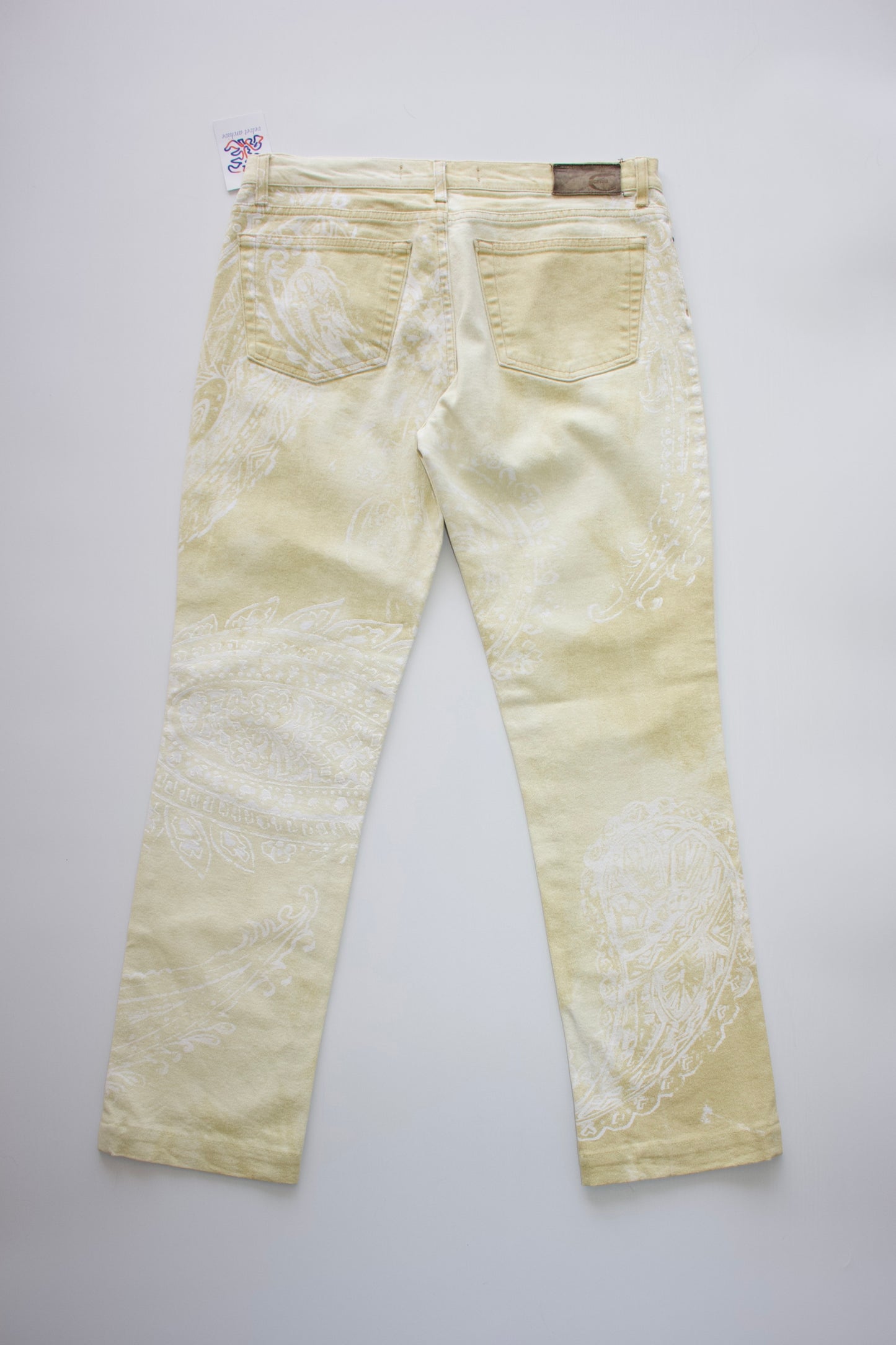 Roberto Cavalli 2000s cream paisley print jeans