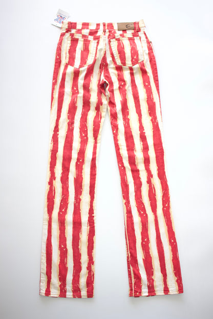 Roberto Cavalli red and white striped jeans