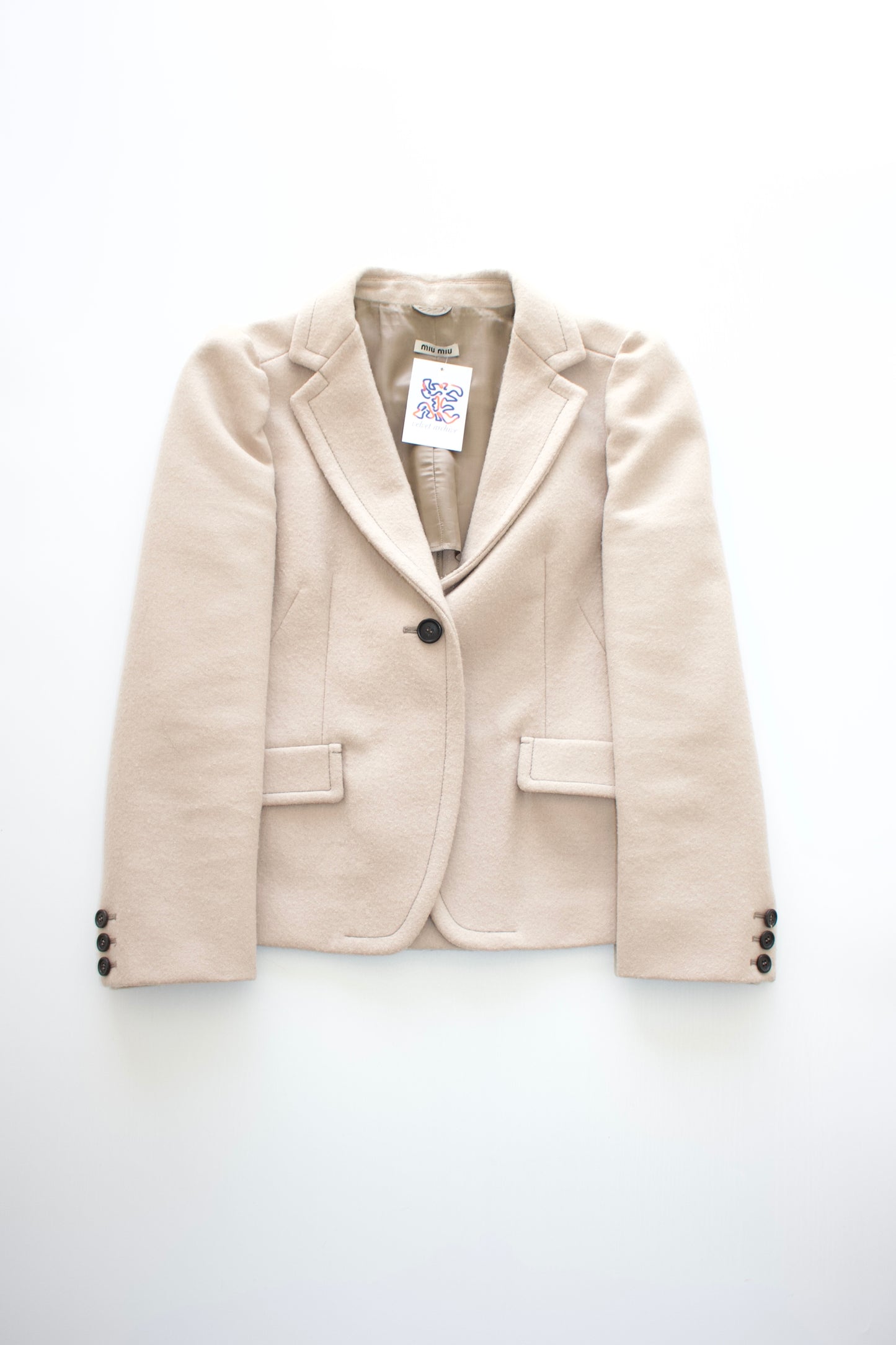 Miu Miu cream wool blazer