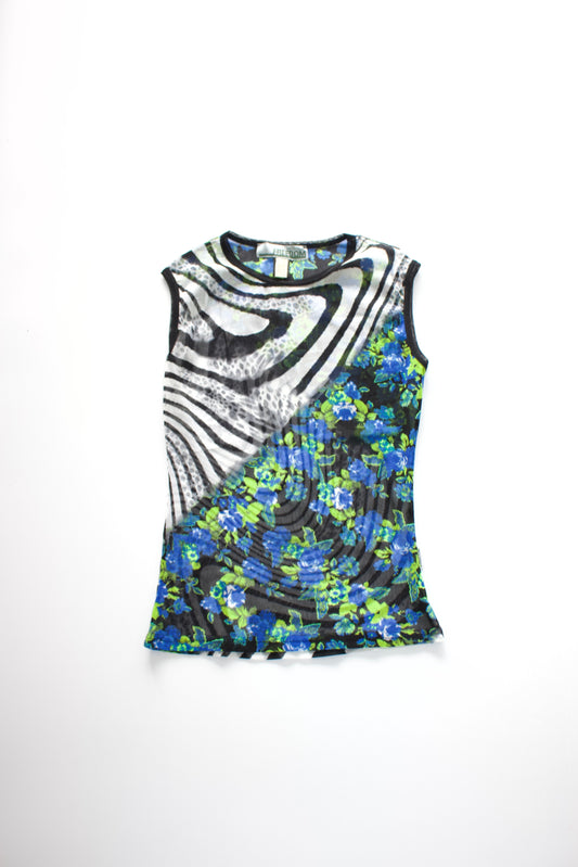 Roberto Cavalli colourful mesh top