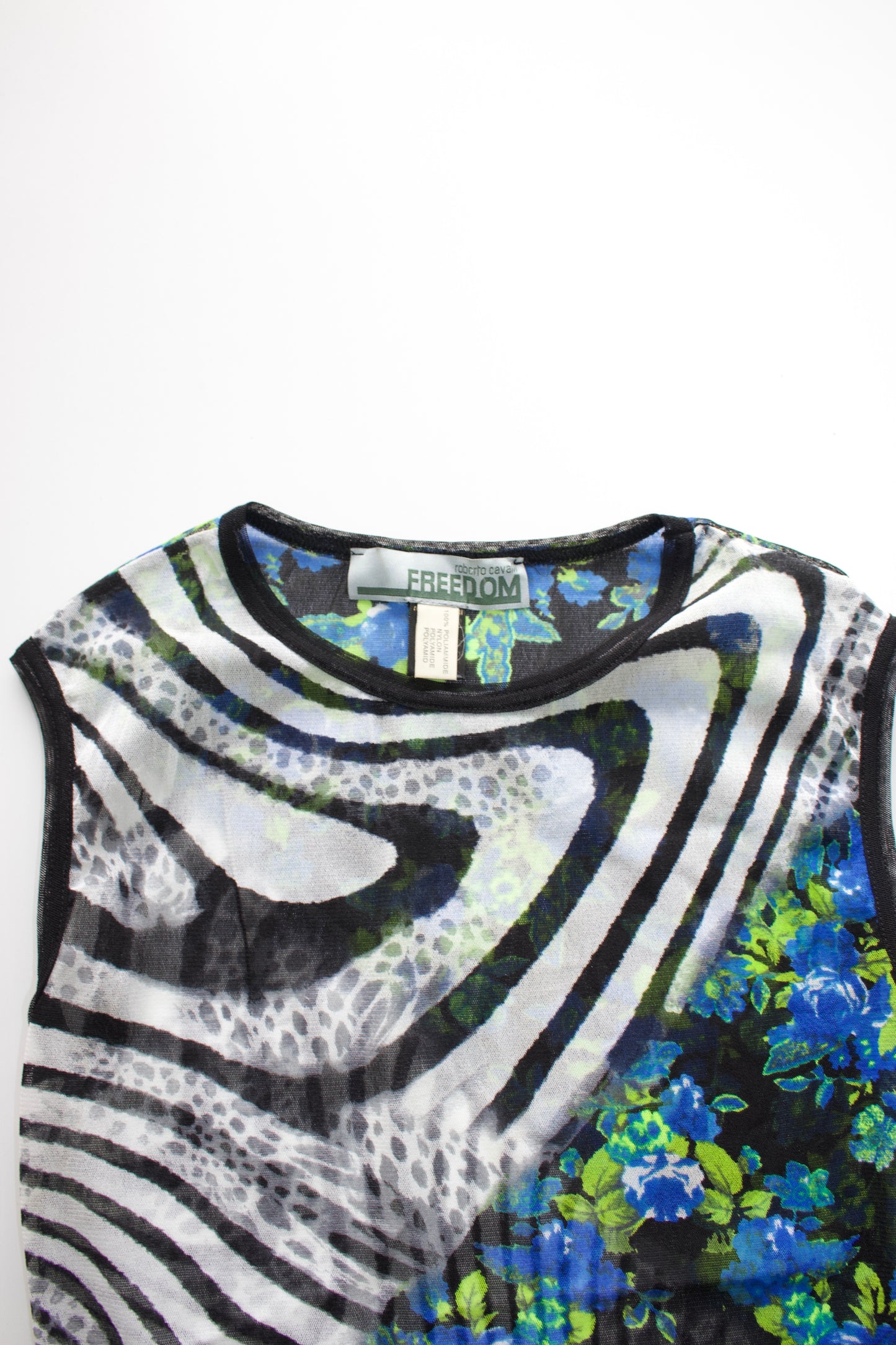 Roberto Cavalli colourful mesh top