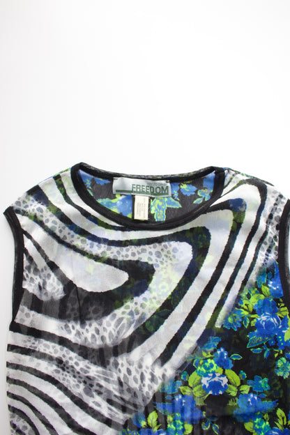 Roberto Cavalli colourful mesh top