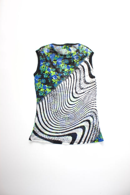 Roberto Cavalli colourful mesh top