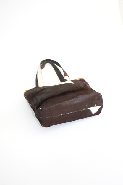 Miu Miu FW 1999 brown and white cowhide bag