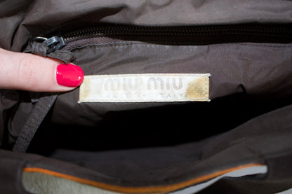 Miu Miu FW 1999 brown and white cowhide bag