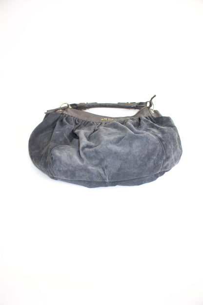 Miu Miu grey suede hobo bag