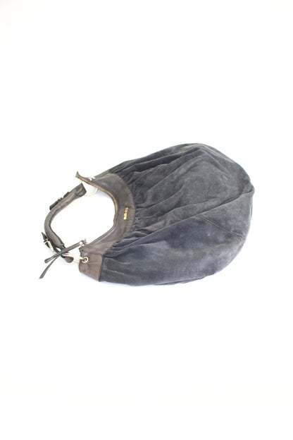Miu Miu grey suede hobo bag