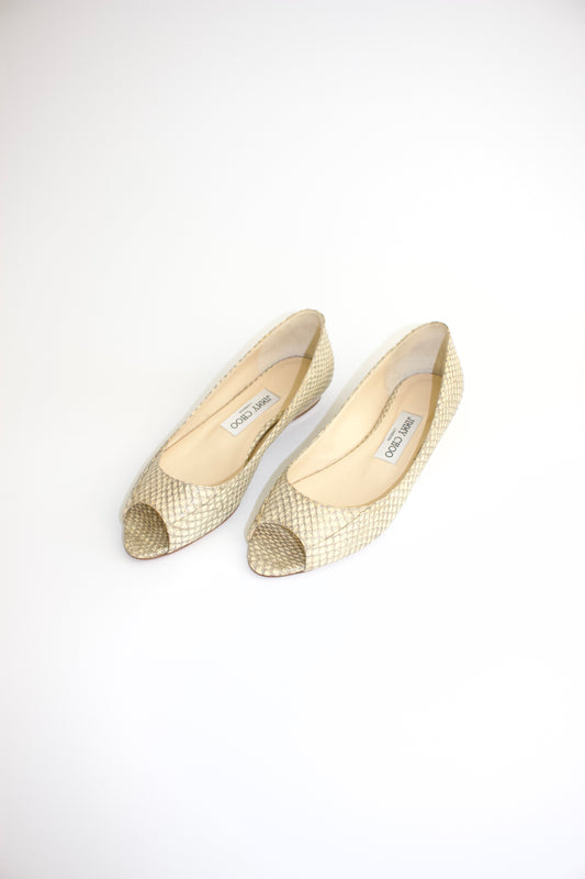 Jimmy Choo python leather flats