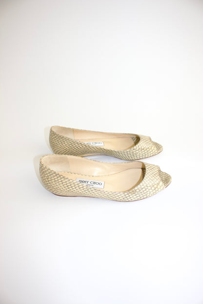 Jimmy Choo python leather flats