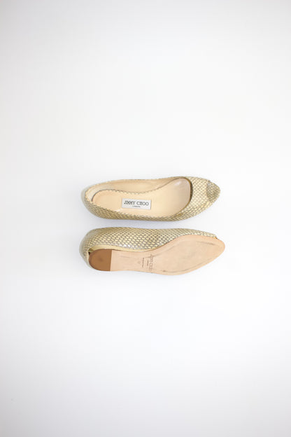 Jimmy Choo python leather flats