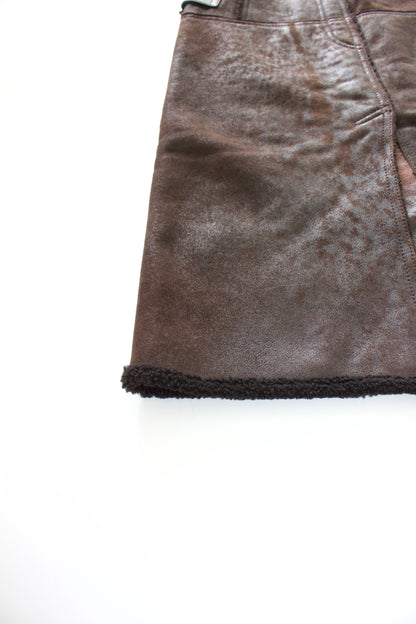 Prada 2000s brown shearling skirt