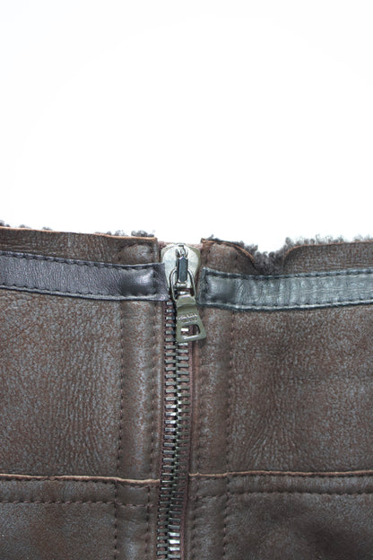 Prada 2000s brown shearling skirt