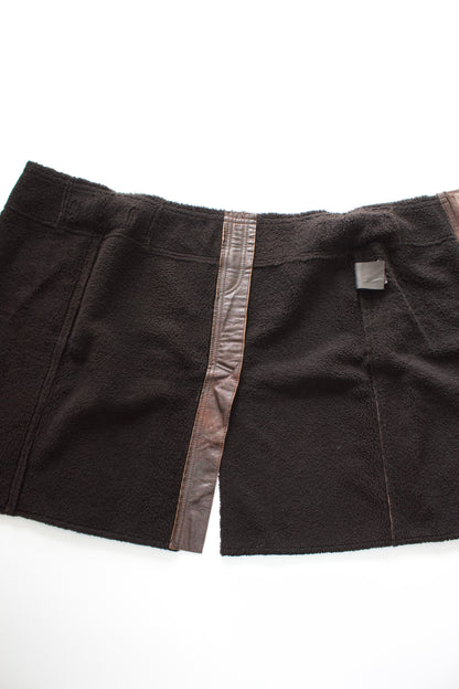 Prada 2000s brown shearling skirt