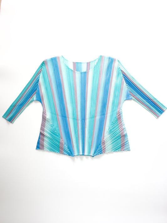 Issey Miyake Pleats Please blue longsleeve top