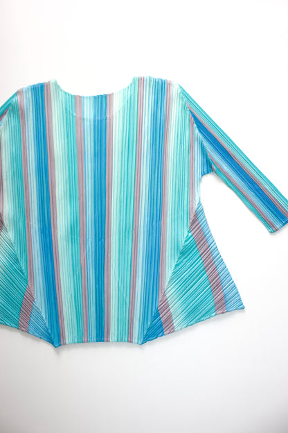 Issey Miyake Pleats Please blue longsleeve top