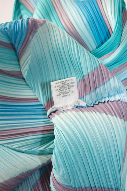 Issey Miyake Pleats Please blue longsleeve top
