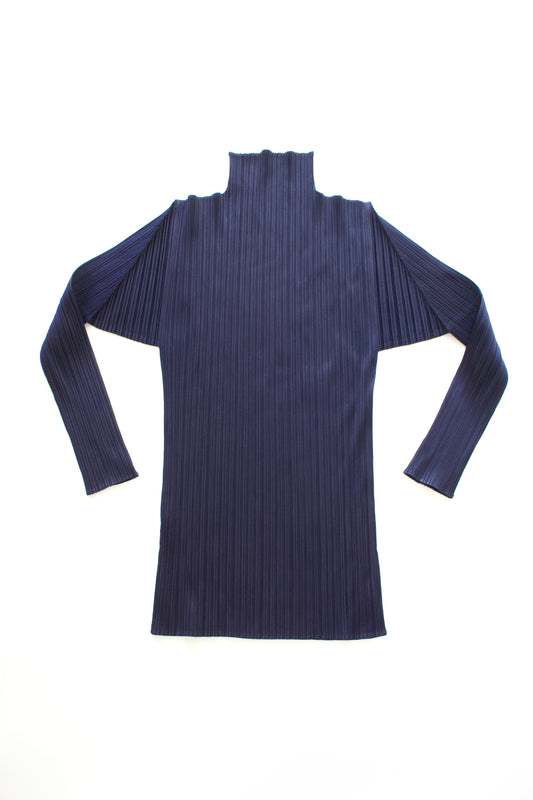 Issey Miyake 2007 Pleats Please navy longsleeve top