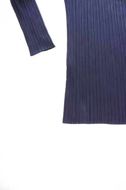 Issey Miyake 2007 Pleats Please navy longsleeve top