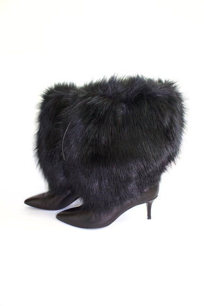 Emporio Armani black boots with fur