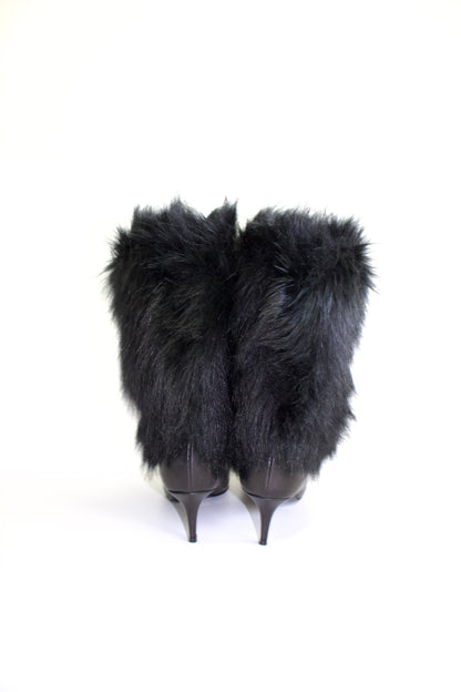 Emporio Armani black boots with fur