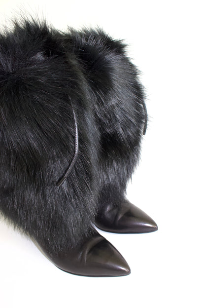 Emporio Armani black boots with fur