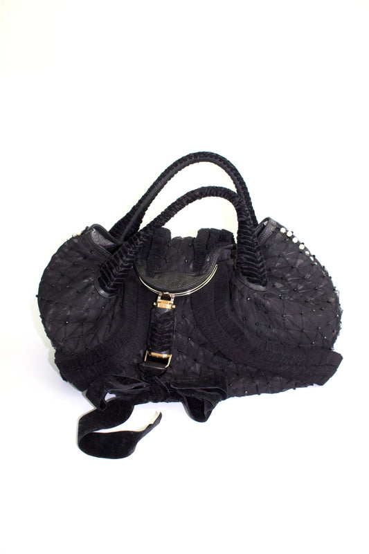 Fendi FW 2005 black lace Spy bag