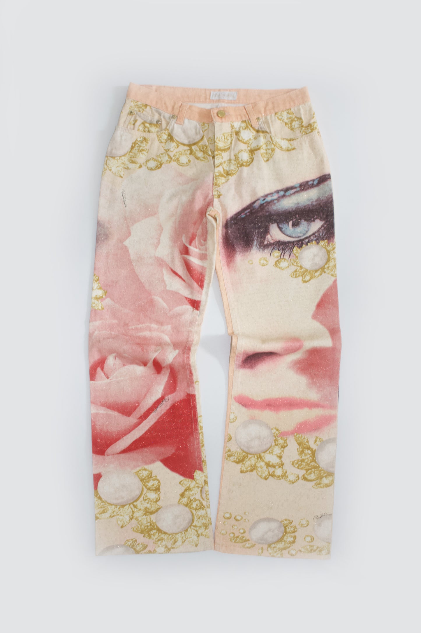 Roberto Cavalli SS2001 Elizabeth Taylor printed jeans
