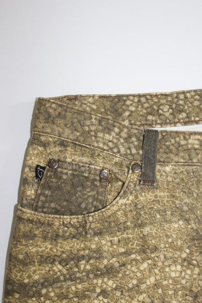 Roberto Cavalli golden mosaic-printed jeans