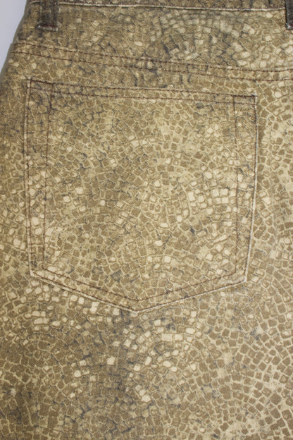 Roberto Cavalli golden mosaic-printed jeans