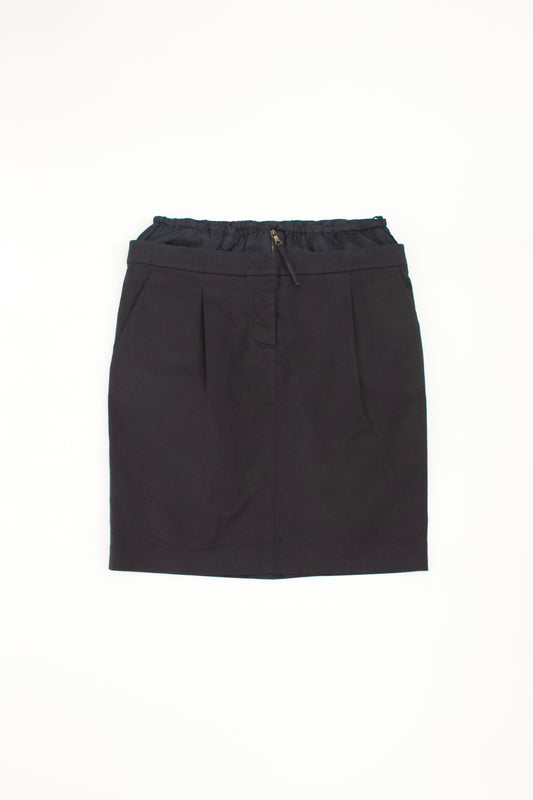 Prada SS 2009 navy mini-skirt with satin rim