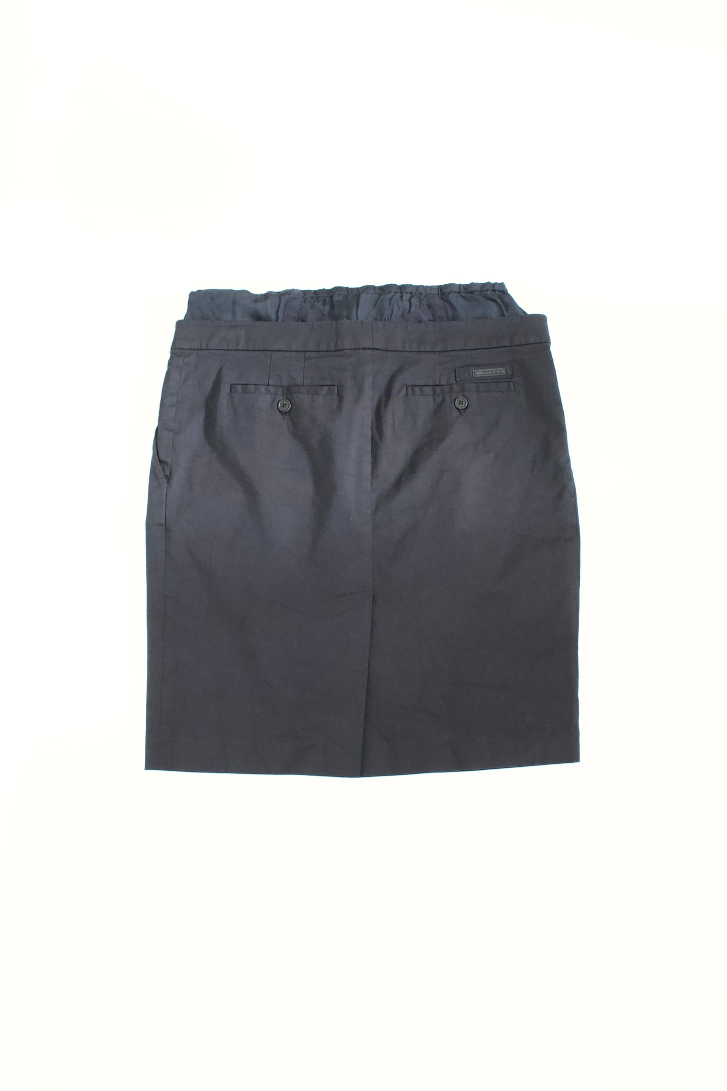 Prada SS 2009 navy mini-skirt with satin rim