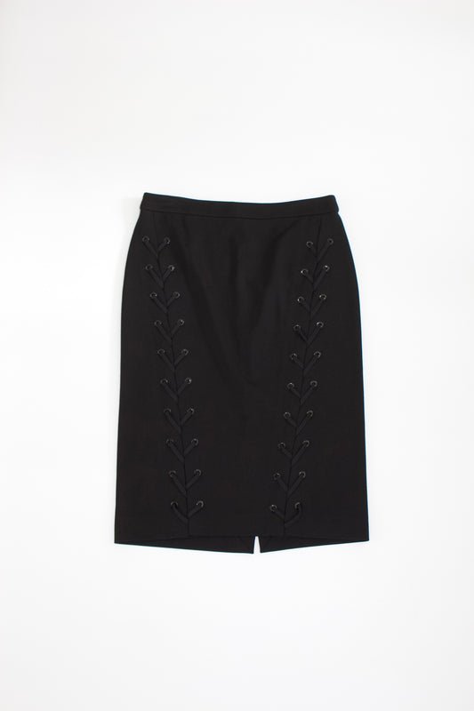 Moschino black skirt with lace-up detailing