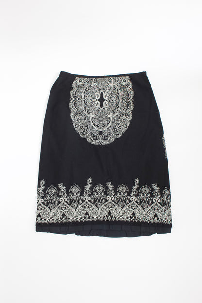 Miu Miu SS2002 black and white printed mini-skirt