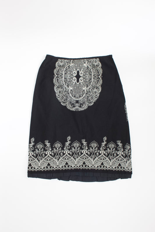Miu Miu SS2002 black and white printed mini-skirt