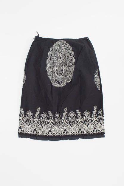 Miu Miu SS2002 black and white printed mini-skirt