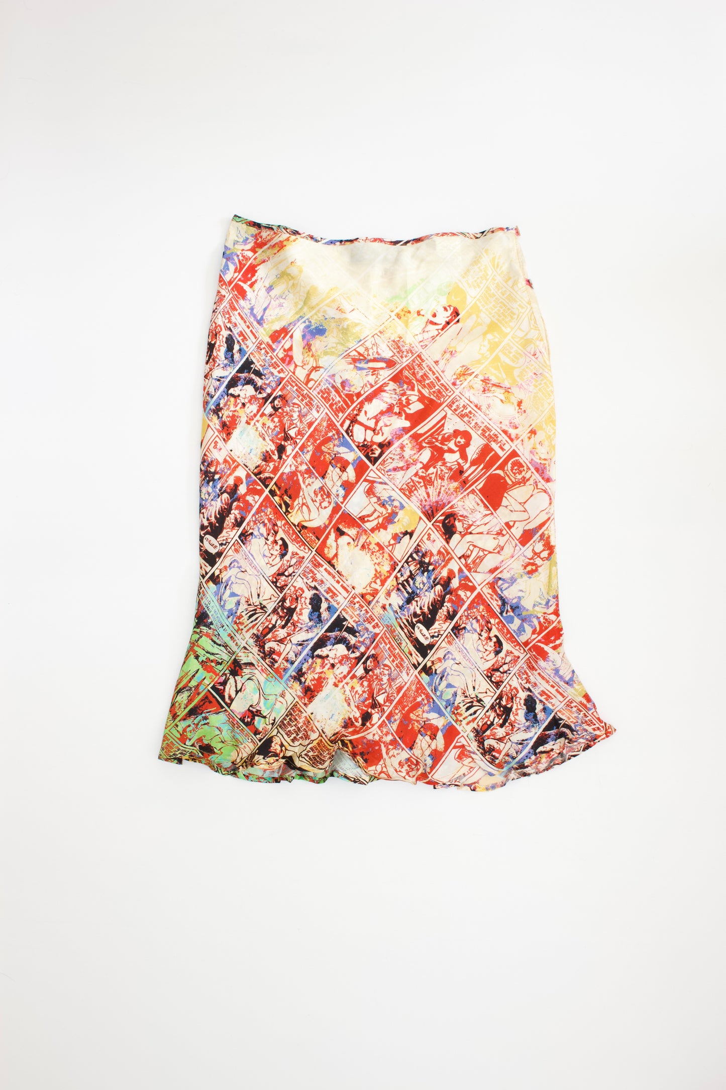 Jean Paul Gaultier FW1995 'Safe Sex’ comic print midi-skirt