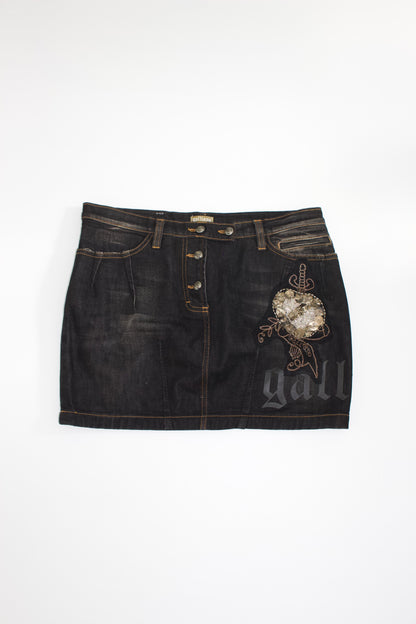 Galliano black mini skirt