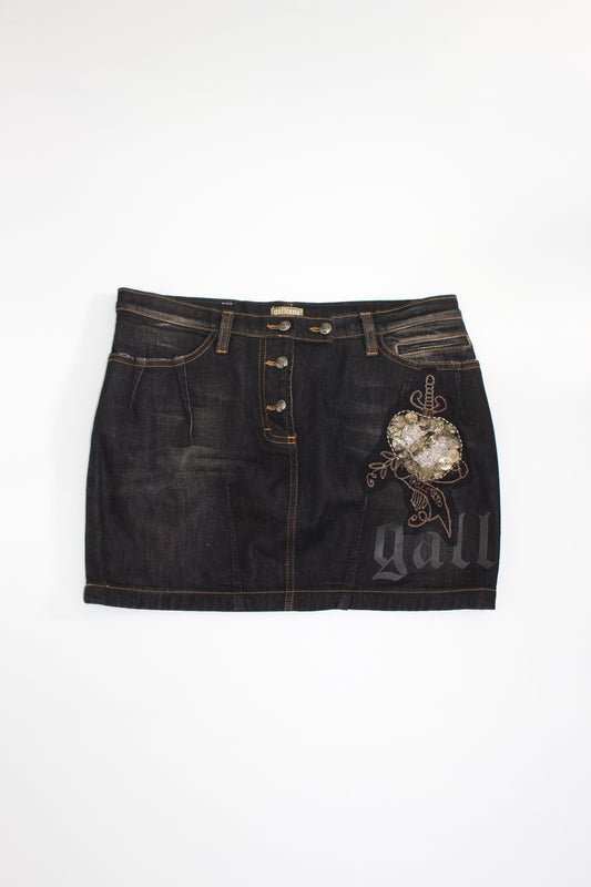 Galliano black mini skirt