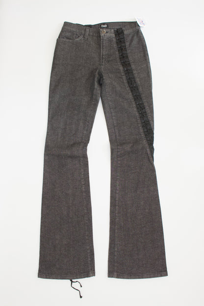 Dolce & Gabbana SS 2002 grey lace-up jeans