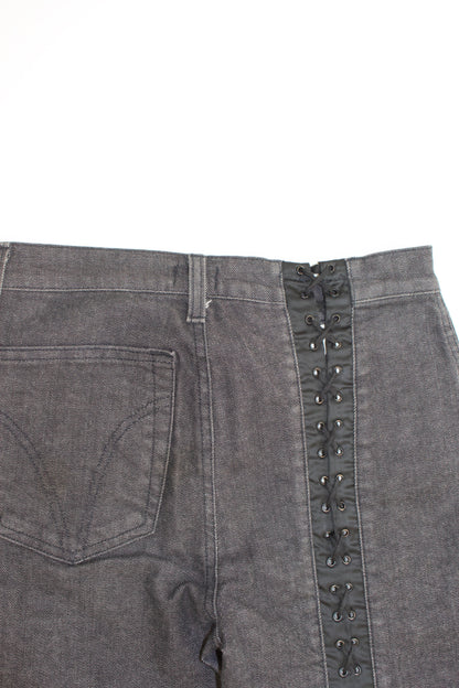 Dolce & Gabbana SS 2002 grey lace-up jeans