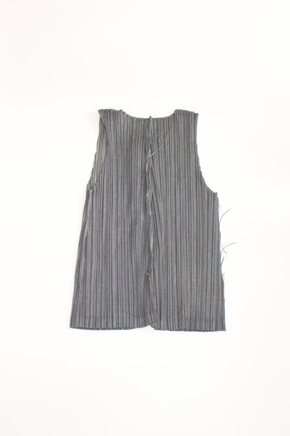 Issey Miyake Pleats Please grey sleeveless top